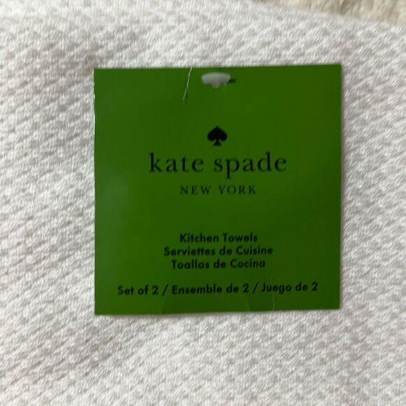 kate spade Cocktail Glass Ice Bubbles Orange Peel White Cotton Kitchen Towels - Picture 3 of 8